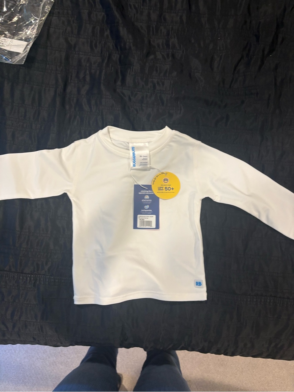 Rugged Butts Baby White Long-Sleeve UV Protective Shirt